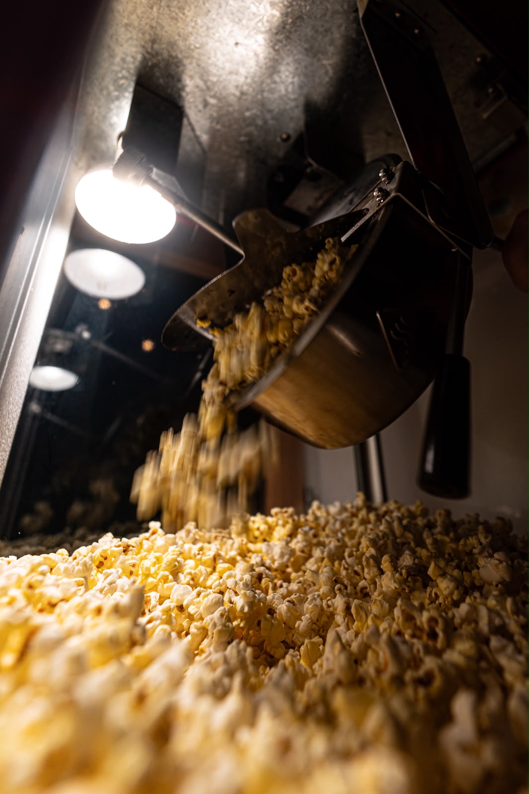 Freshly popped corn served from the bar's popcorn machine